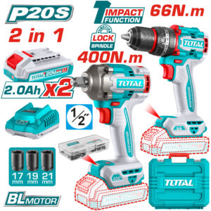 COMBO LLAVE IMPACTO TOTAL 400NM Y TALADRO 66NM