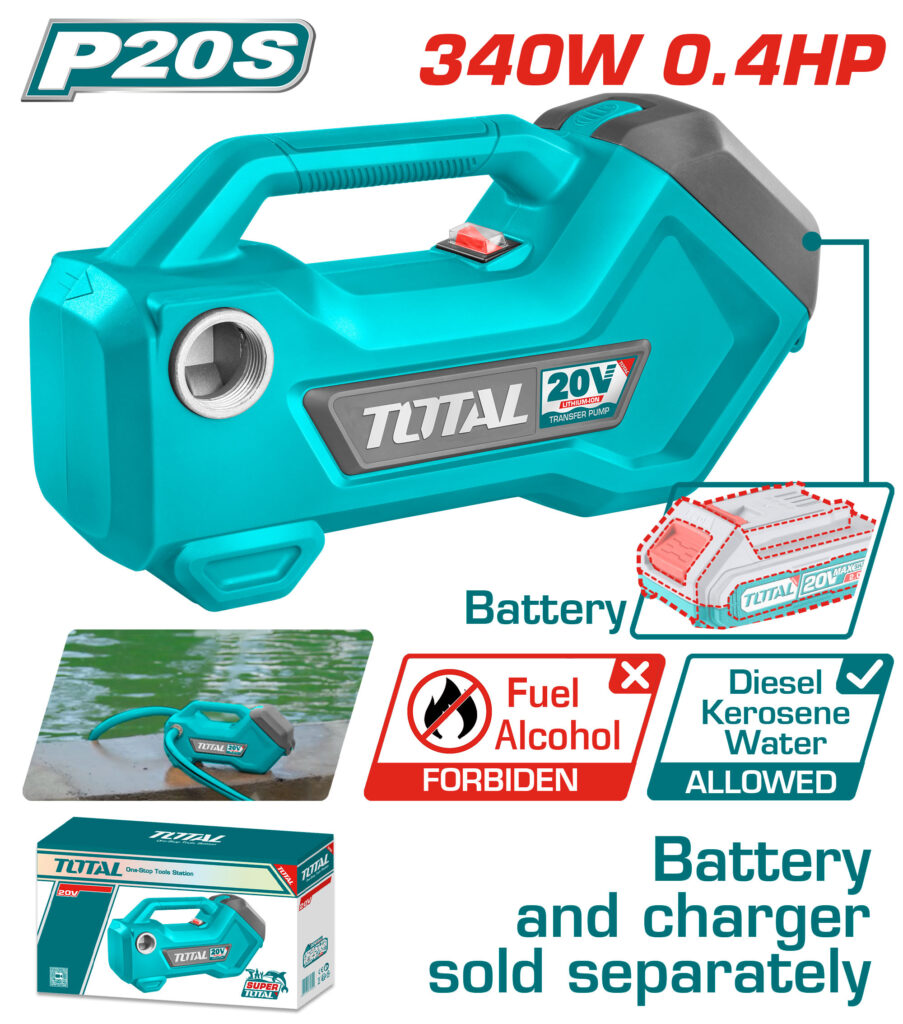 BOMBA DE TRANSFERENCIA PARA LIQUIDO A BATERIA 0.4HP